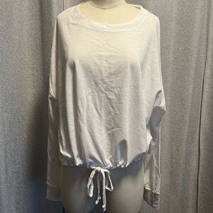 Madewell MWL Women's White Drawstring Tee Top